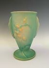 Vintage 1930's Roseville Pottery Green "Ixia" Vase 854-7