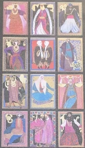 Juego de 12 tarjetas kurdas turcas del zodiaco Oriente Medio Marruecos Turnowsky arte Israel  - Imagen 1 de 5