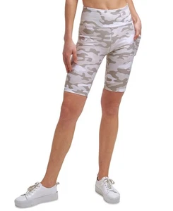 Calvin Klein Performance High-Waist Bike Shorts 9" camo XL NEW $50 PF1S8571 - Picture 1 of 3