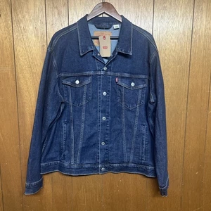 Giacca camionista uomo Levi's denim risciacquo scuro cotone indaco linguetta rossa taglia XL nuova con etichette - Foto 1 di 6
