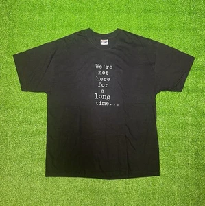 T-shirt vintage 2001 Huey Lewis & The News taglia XL "Non siamo qui da molto tempo" - Foto 1 di 8