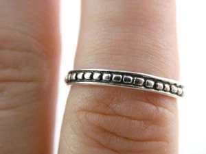 Silpada Sterling Silver Thin Beaded Delicate Band Stacking Ring Size 7.5 1.6g - Picture 1 of 12