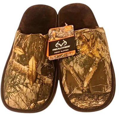 Камуфляжные тапочки-слипоны Realtree мужские размер XL 11-12 с подкладкой полукупольные горки - Изображение 1 из 4