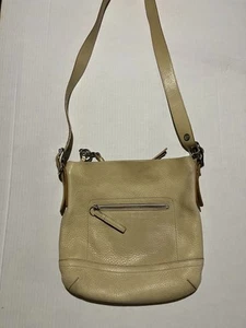 Borsa a tracolla Coach vintage beige pelle ciottolata morbida borsone - Foto 1 di 3