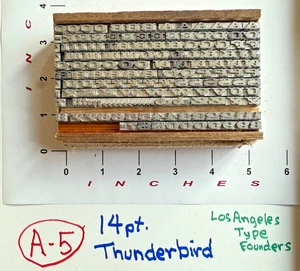 Letterpress Type - 14 pt. THUNDERBIRD (L.A. Type Founders) Vintage ! - Picture 1 of 3