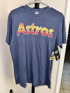 47 Brand Houston Astros Retro Sunrise Stripe T‑Shirt Navy Small New - Picture 1 of 3