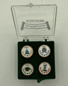Walt Disney "Vier Parks Eine Welt" 4 Messing Logo Golfball Marker Epcot Schloss - Bild 1 von 3