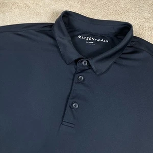 MIZZEN + MAIN Mens 2XL Trim Black Performance VERSA Short Sleeve Polo Shirt - Picture 1 of 8