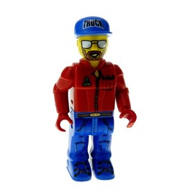 1x Lego Figure 4 Juniors Trucker Man Blue Red Basecap Truck 4652 4j001