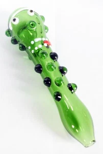 PICKLE 5.5" TO 5.75" LONG GREEN GLASS SPOON SMOKING PIPE 1 3 6 12 LOT - PGS012 - Picture 1 of 4