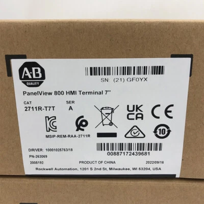 2711R-T7T New AB Factory Sealed PANELVIEW 800 7-INCH HMI TERMINAL 2711RT7T - Image 1 of 4