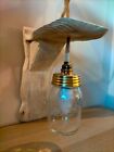 shabby chic lamp with vintage glass vase handemade