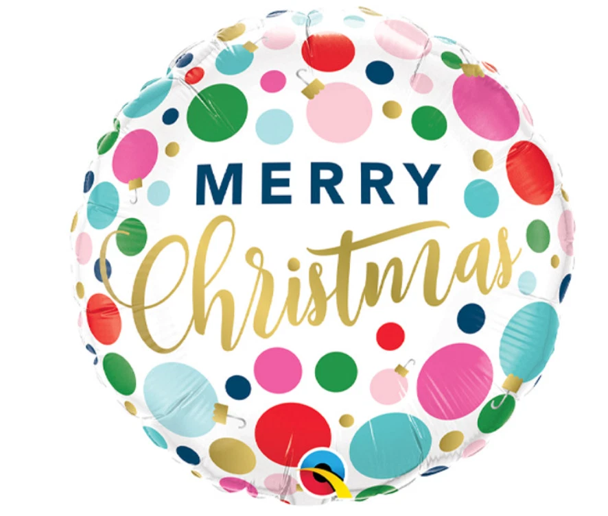 Christmas Dots & Ornaments Qualatex 18" Foil Balloon 23318 - Image 1 of 1