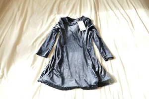 m&s girls 6-7 years navy sequined dress 122cm - new with tags - Picture 1 of 3
