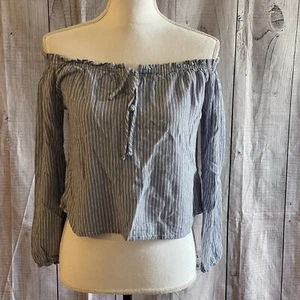 Hollister Schulterfreies Cropped Top, Small, Langarm, Baumwollmischung - Bild 1 von 9