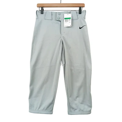 Nike Team Engineered Baseball Pants Boys XL Grey Black Polyester BQ6444-053 NEW - Image 1 of 4