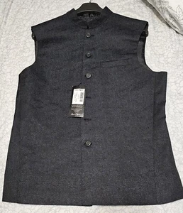 NWT Amir Adnan Embroidered Waistcoat, Desi Kurta Shalwaar Kameez Vest, Medium - Picture 1 of 5