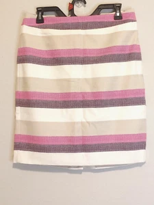 NWT Ann Taylor Factory Petite Skirt Striped Pink Purple Colorblock Size 8P   $79 - Picture 1 of 9
