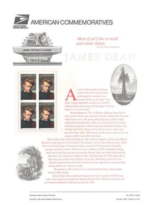 Panel de estampillas conmemorativas #488 32c actor James Dean #3082 USPS - Imagen 1 de 1