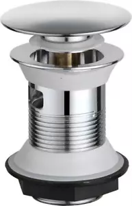 Chrome Slotted Click Clack Basin Sink Tap Waste Button Push Pop Up - Picture 1 of 1
