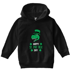 Happy St. Pat Rex Day - Dinosaur Pun St. Patrick's Day Toddler/Youth Hoodie - Picture 1 of 12