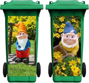 2 Sheets Wheelie Bin Stickers Flowers Self Adhesive Dustbin Sticker Decorative - Picture 1 of 7