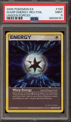 Pokemon Warp Energy EX Unseen Forces Reverse Holo #100 PSA 9 Mint - Image 1 of 2