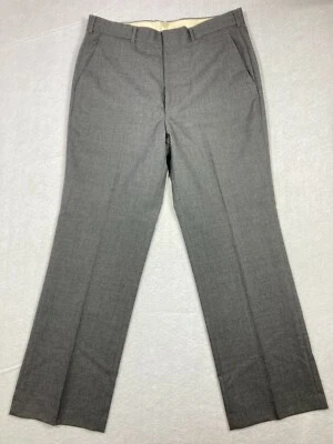 Vintage L.L. Bean Dress Pants Mens 34x28 Gray 100% Virgin Wool Straight Leg VTG - Image 1 of 4