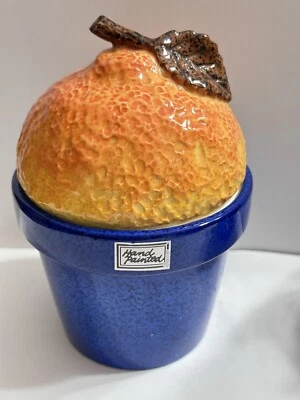 New Department 56 Fresco Ceramic Citronella Candle-Hand Painted-Orange- Retired - Image 1 of 4