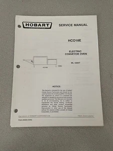 Hobart Service Manual for HCO18E Electric Conveyor Oven - Picture 1 of 3