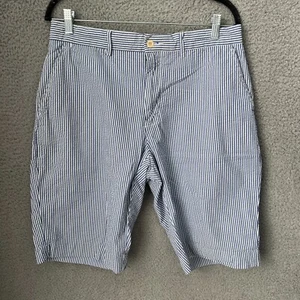 Polo Ralph Lauren Shorts Mens 32 Blue White Striped Seersucker Chino Golf Preppy - Picture 1 of 11