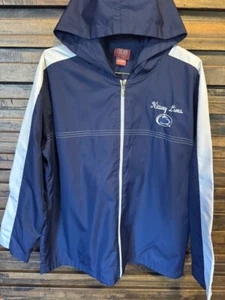 Penn State Lions Full Zip Hooded Windbreaker Track Jacket Red Oak LRG Womens - Picture 1 of 11