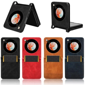 For ZTE Nubia Flip, Luxury Shockproof Card Slot Retro Leather Case Back Cover - Picture 1 of 19