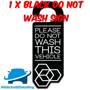 CARBON KOLLEKTIV SCHWARZ BITTE NICHT DETAIL WASCHEN DIESER AUTOSPIEGEL HÄNGENDES SCHILD - Bild 1 von 1