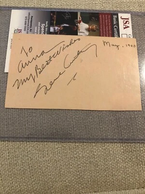 Gene Autry Auto Angels Owner JSA 3x5 Autograph Vintage HOF time stamped May 1940 - Image 1 of 4