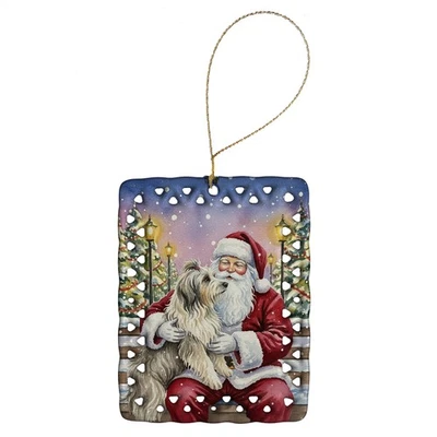 Фарфоровое украшение Caroline's Treasures Bearded Collie Santa Claus FNT1006CO2 - Изображение 1 из 3
