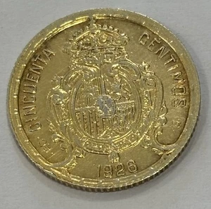 Lote De 13 Monedas 50 Céntimos Alfonso XIII De Plata Y Doradas - Imagen 1 de 6