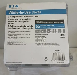 Eaton Extra Duty While-in-use 2-gang clear cover. WIUX-2CL NEW. Free Shipping - Picture 1 of 5
