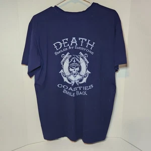Heavy Duty Marines Coasties Smile Back Mens Large Tshirt Blue - Picture 1 of 9