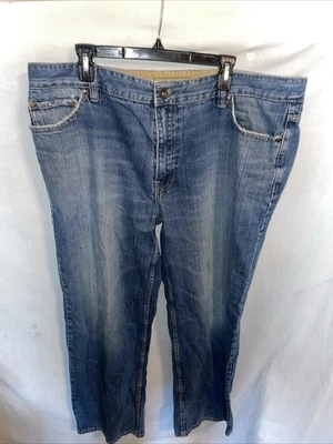 Pantalones de mezclilla rectos Plugg para hombre talla 42x32 azul ropa de calle intencionalmente desgastados Foto 1 de 4