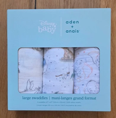 aden anais Disney Swaddle Blankets Set of 3 ~ my darling dumbo ~ 47" x 47" - Image 1 of 3