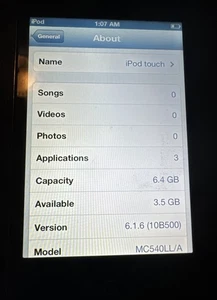 iPod 4ta Generación Táctil (8 GB) A1367 Envío Rápido Buen Usado - Imagen 1 de 4