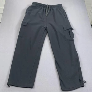Mikey 62 Cargo Pants Men 3XL Black Fleece Polyester Drawstring Pockets Y2K Baggy - Picture 1 of 21