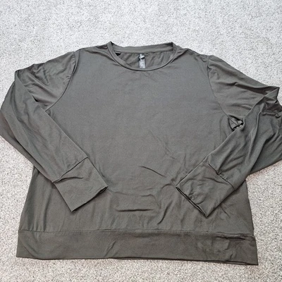 Lukka Lux Women's Long Sleeve Active Top Relaxed Fit Size Large Olive Green - Image 1 of 4