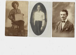 (5) Postales con fotos reales RPPC - Lote de 5: hombres - Imagen 1 de 4