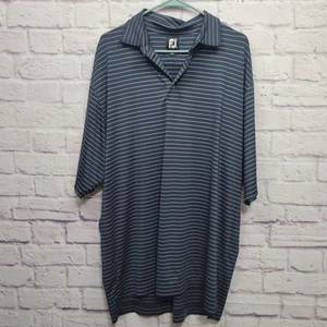 FootJoy Striped Performance Polo Herren L Dark Navy Blau Golf Freizeit Kurzarm - Bild 1 von 8