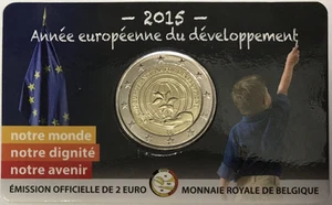 BELGIQUE - 2 EURO 2015 - ANNEE DU DEVELOPPEMENT // COIN CARD - Picture 1 of 2