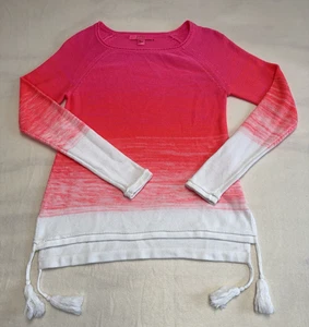 LILLY PULITZER Gr. XS Jody Pink Ombre Crewneck Beachy Boho Pullover Quasten - Bild 1 von 8