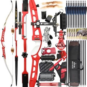 Archery Recurve Bow Set 66"68"70"Takedown 14-40lbs Arrows Target Hunting Shoot - Picture 1 of 24