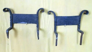 RARE PAIR OF 18th CENTURY WROUGHT IRON BOOTSCRAPERS - Picture 1 of 9